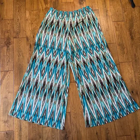 Lot of 3 Womens New Directions Wide-Leg Stretch Palazzo Pants and Blouse Sz L - Picture 7 of 13